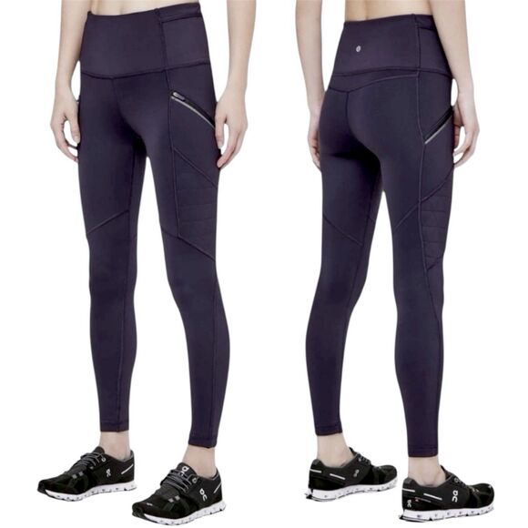 Lululemon Toasty Tech Tights II Women 4 Black Fleece Running Fitness Workout Gym - Picture 1 of 14